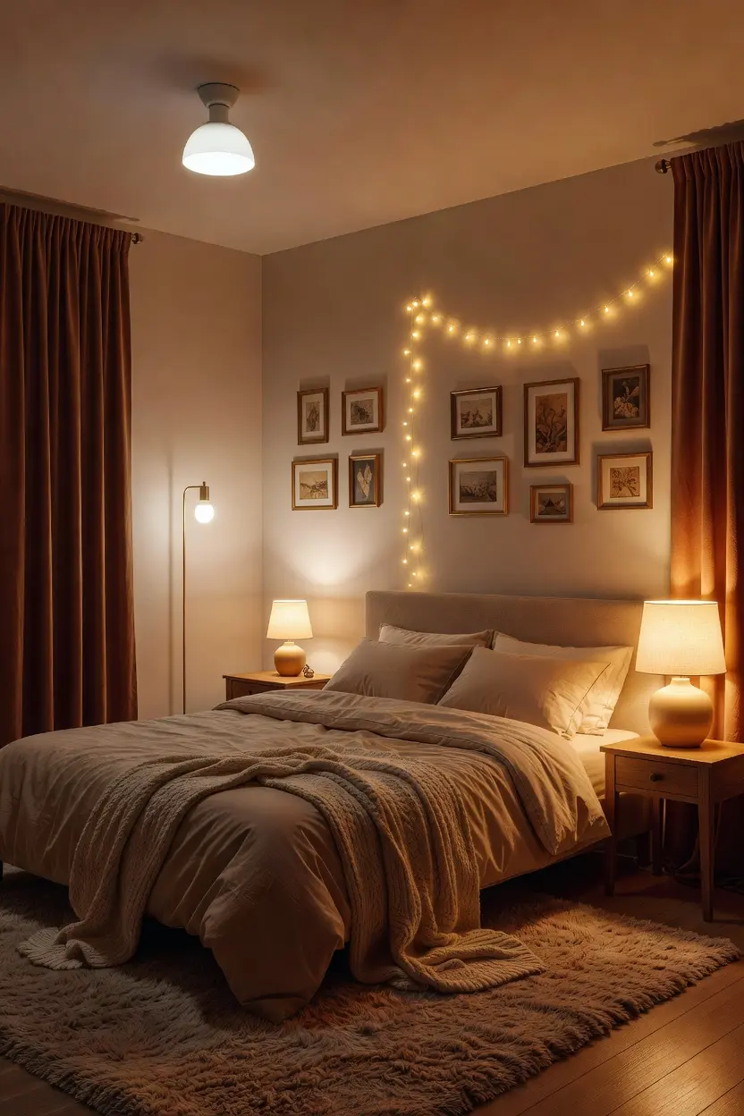 Cozy Bedroom Decor Ideas with Warm Lighting