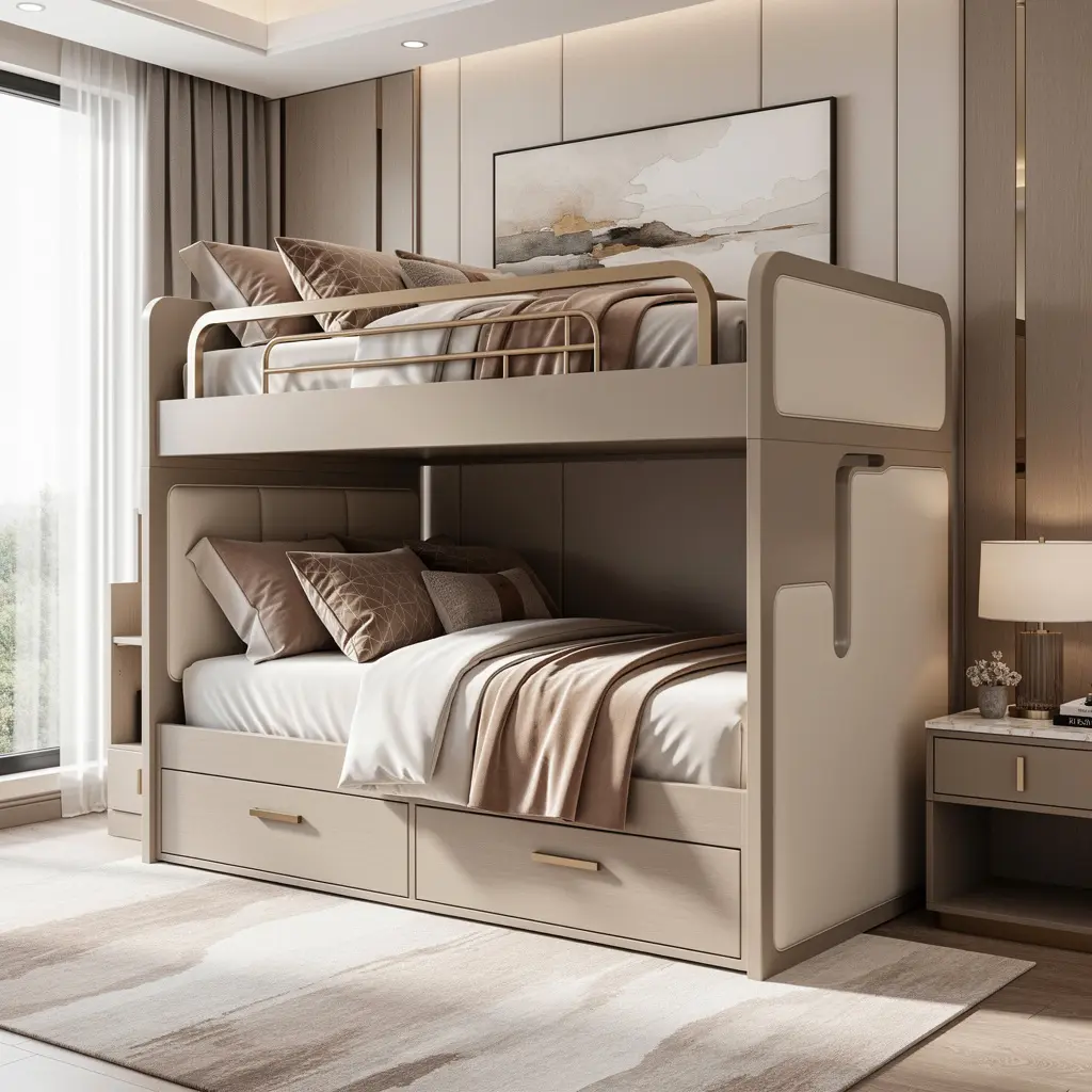 Luxury Space-Saving Bunk Bed with Storage