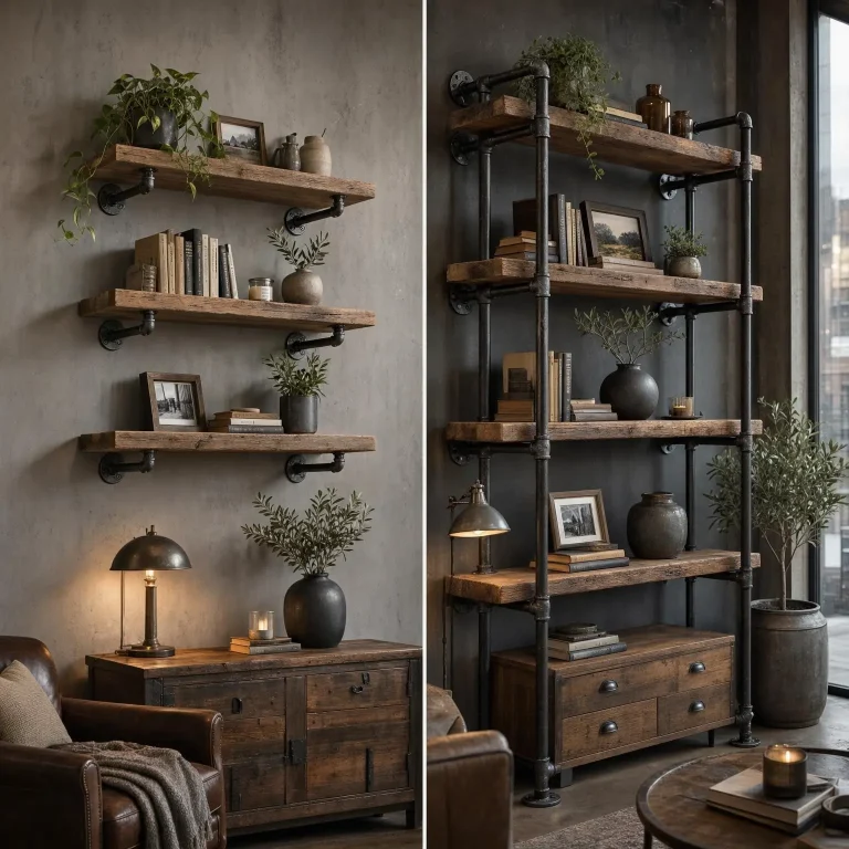 Industrial Pipe Wall Shelves