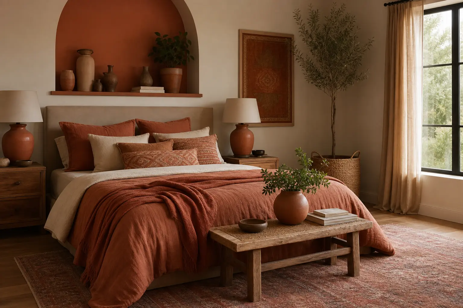 Cozy Terracotta Bedroom Ideas