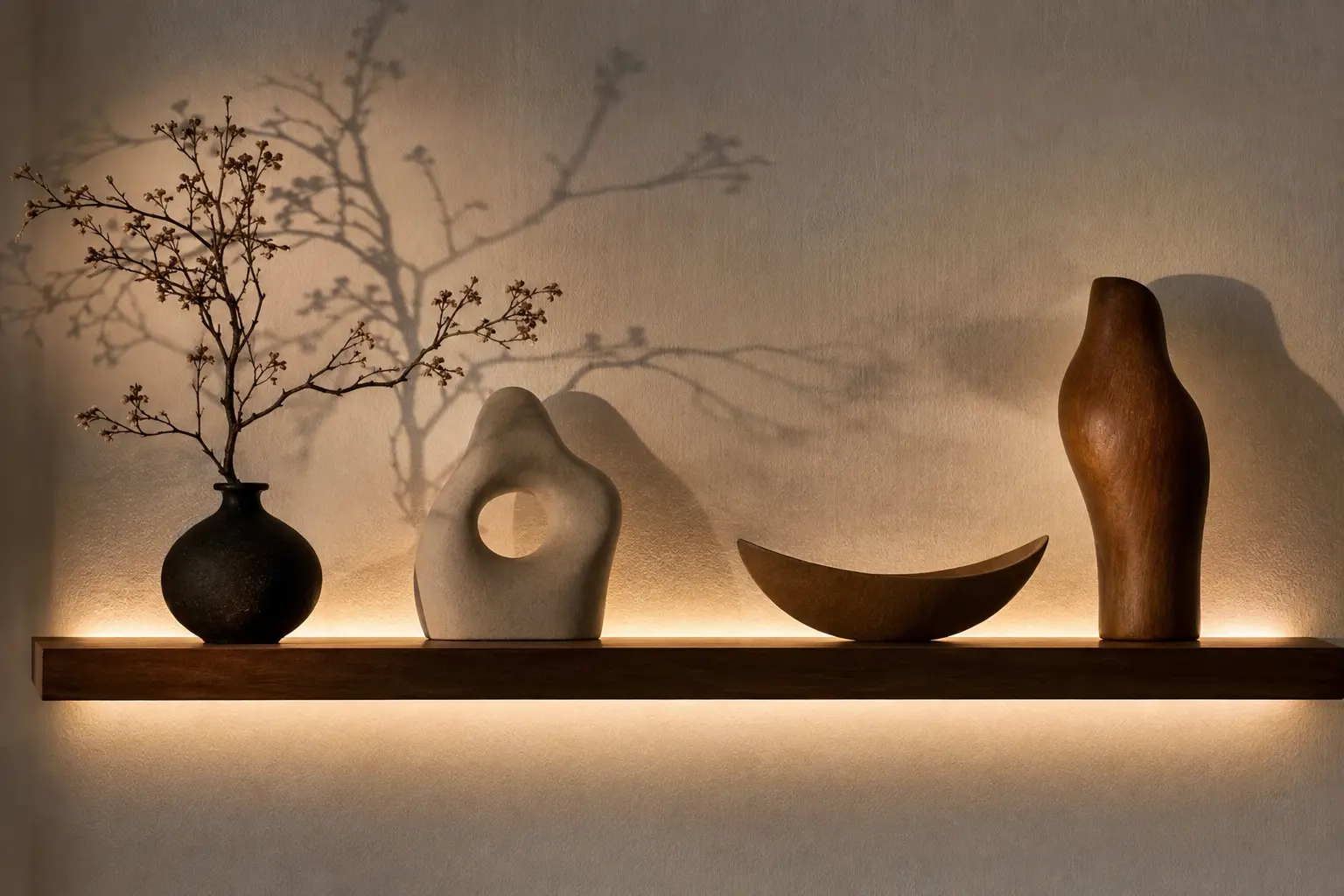 Aesthetic Backlit Floating Shelf Ideas