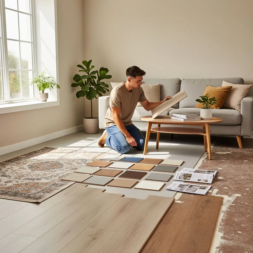 Budget Friendly Living Room Floor Makeover