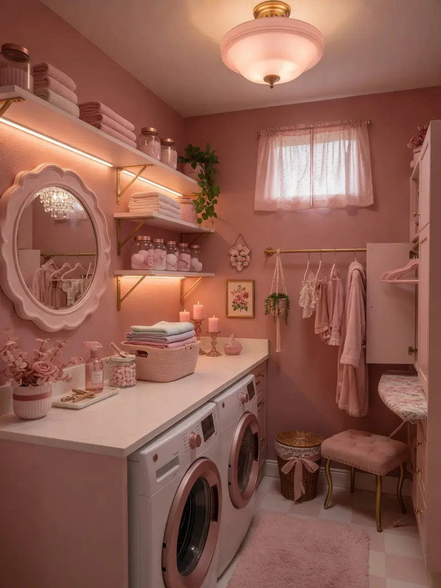 Pink Laundry Room Glow-Up Ideas