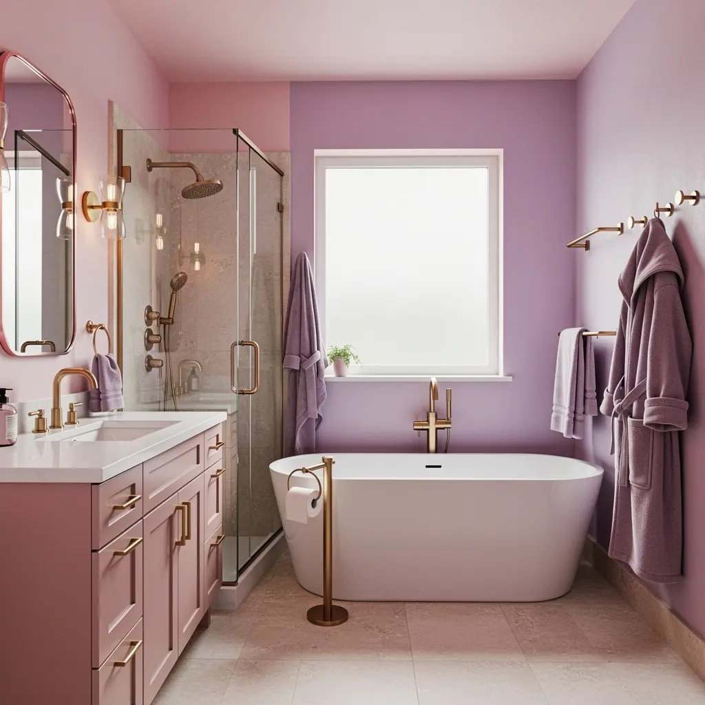 Pink and Purple Cozy Bathroom Aesthetic Ideas