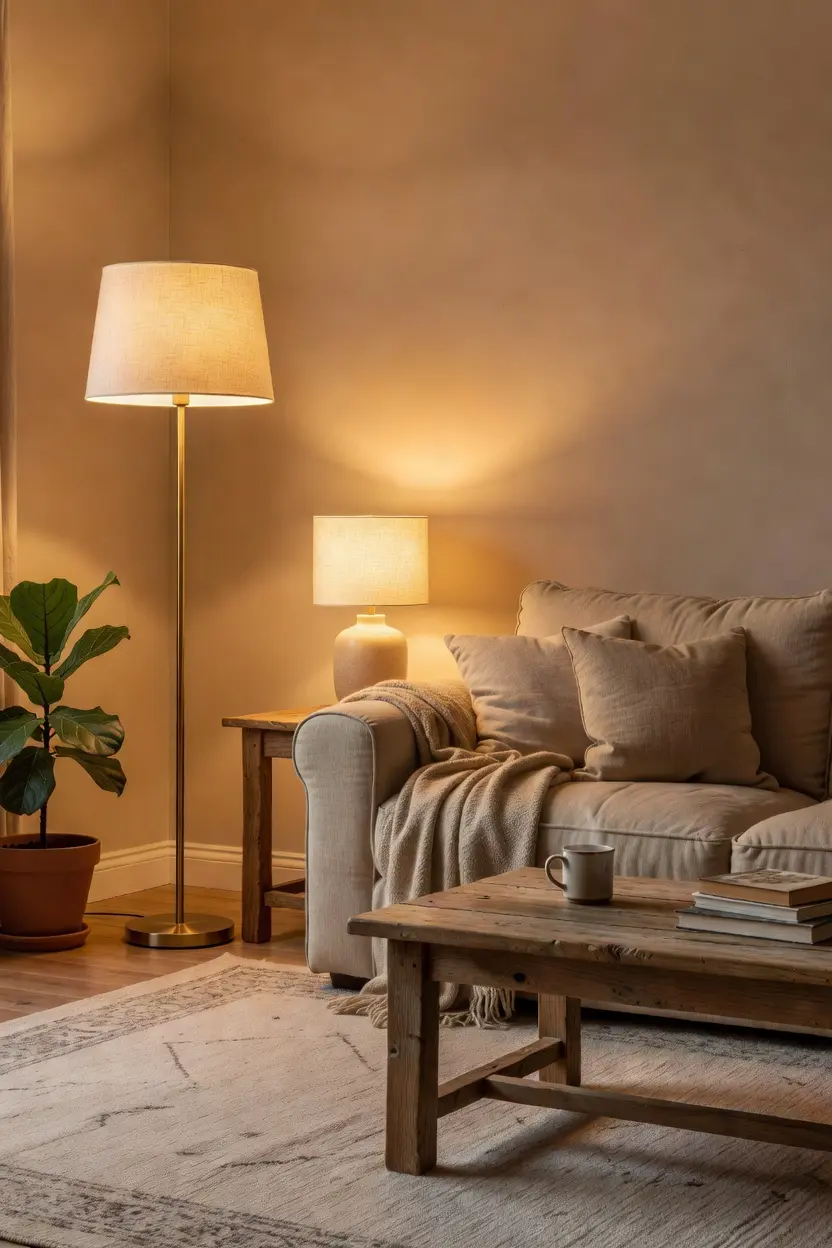 Cozy Living Room Ideas with Warm Lighting