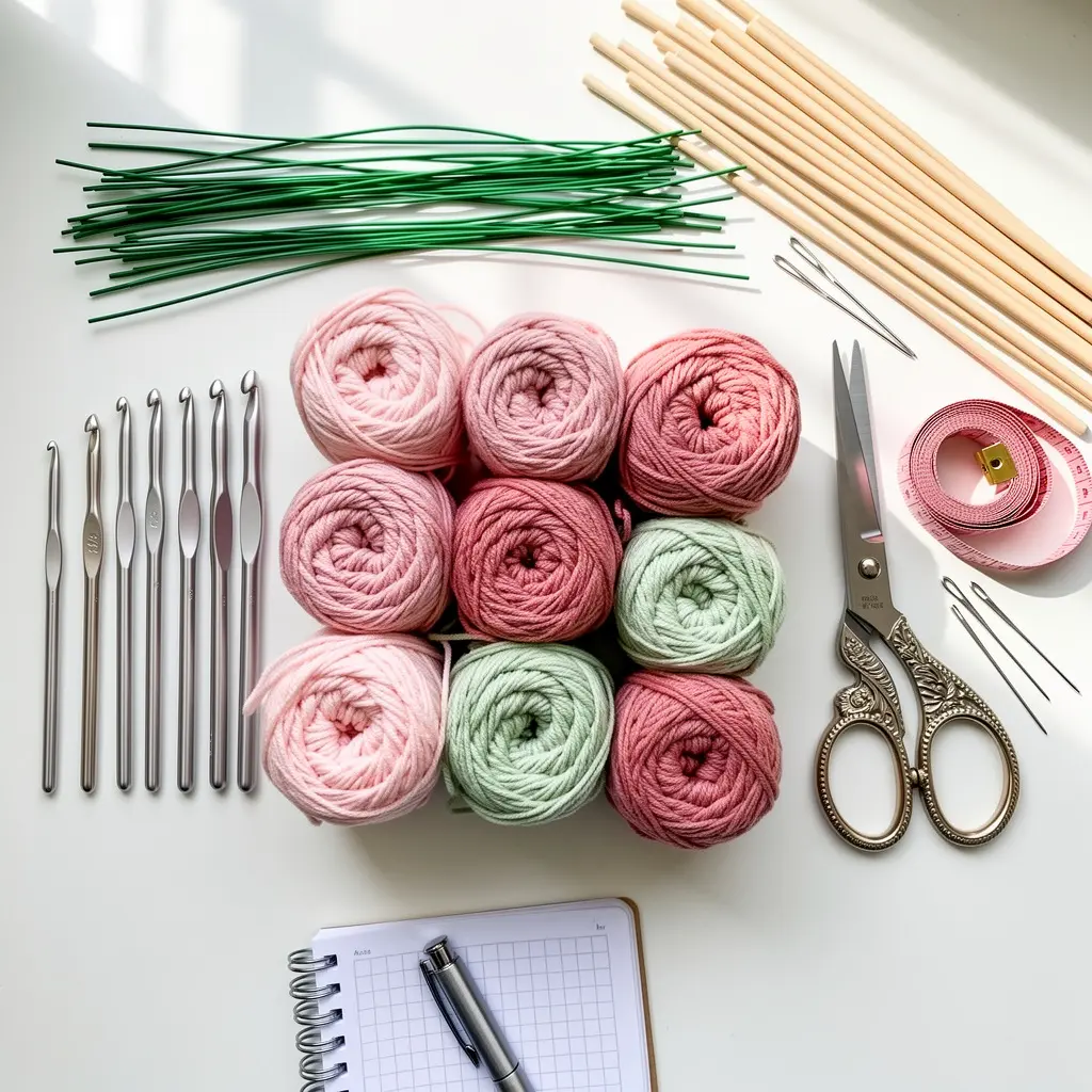 Pink Crochet Tulip Bouquet DIY