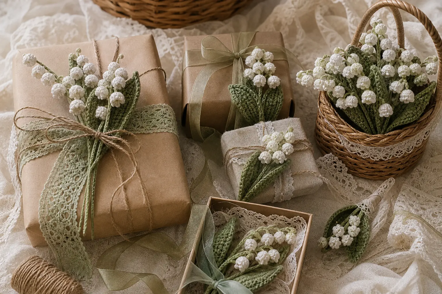 Everlasting Bloom Crochet Lily of the Valley Decor