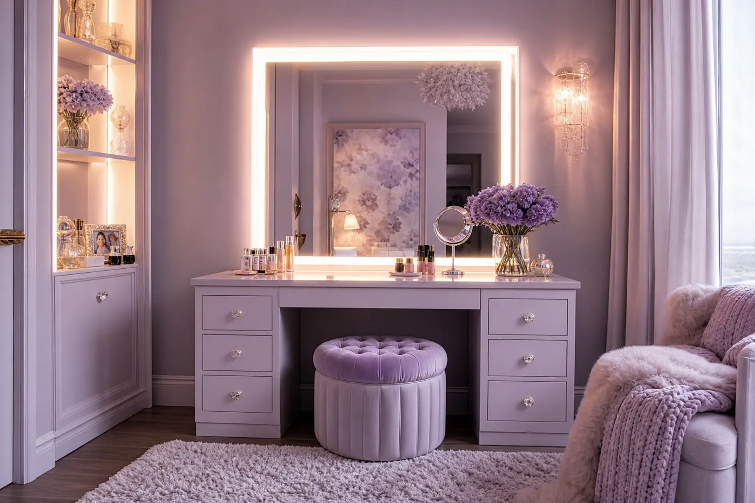 Lavender Vanity Room Ideas