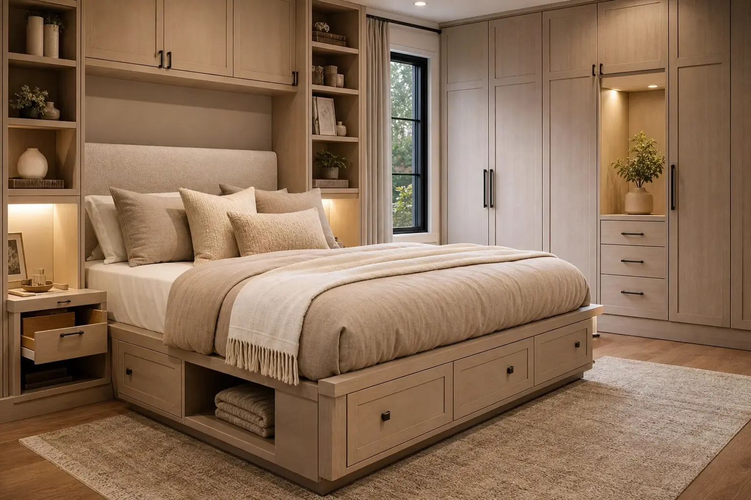 Cozy Bedroom Ideas with Built-In Storage