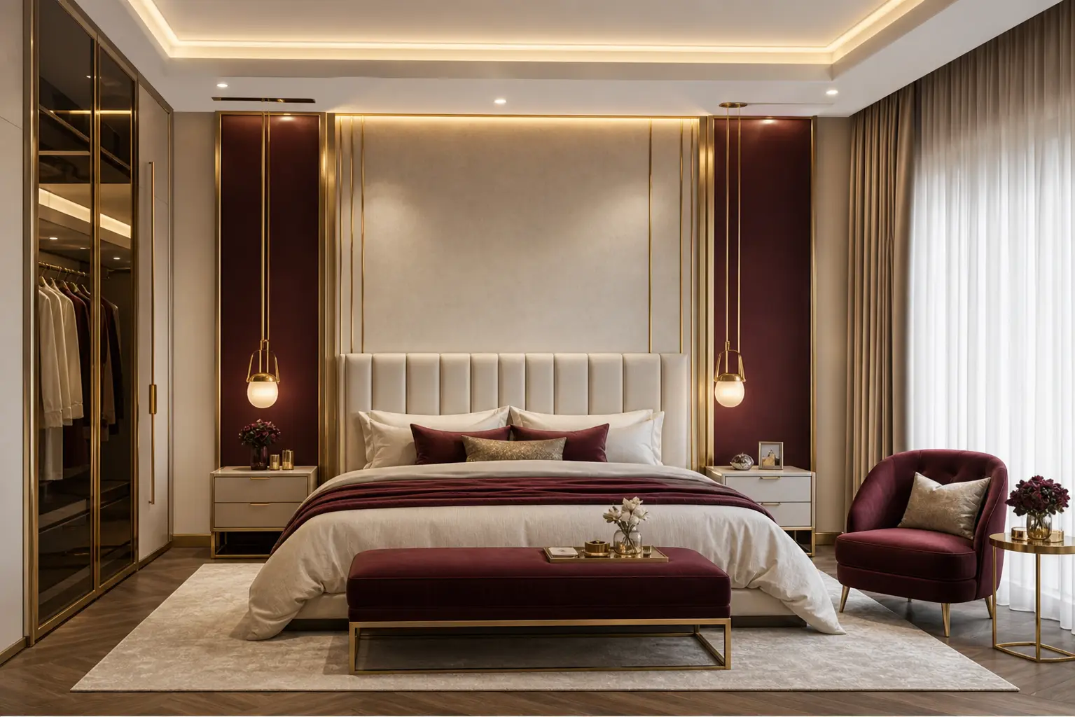 Modern Luxury Bedroom Design Ideas with Warm White