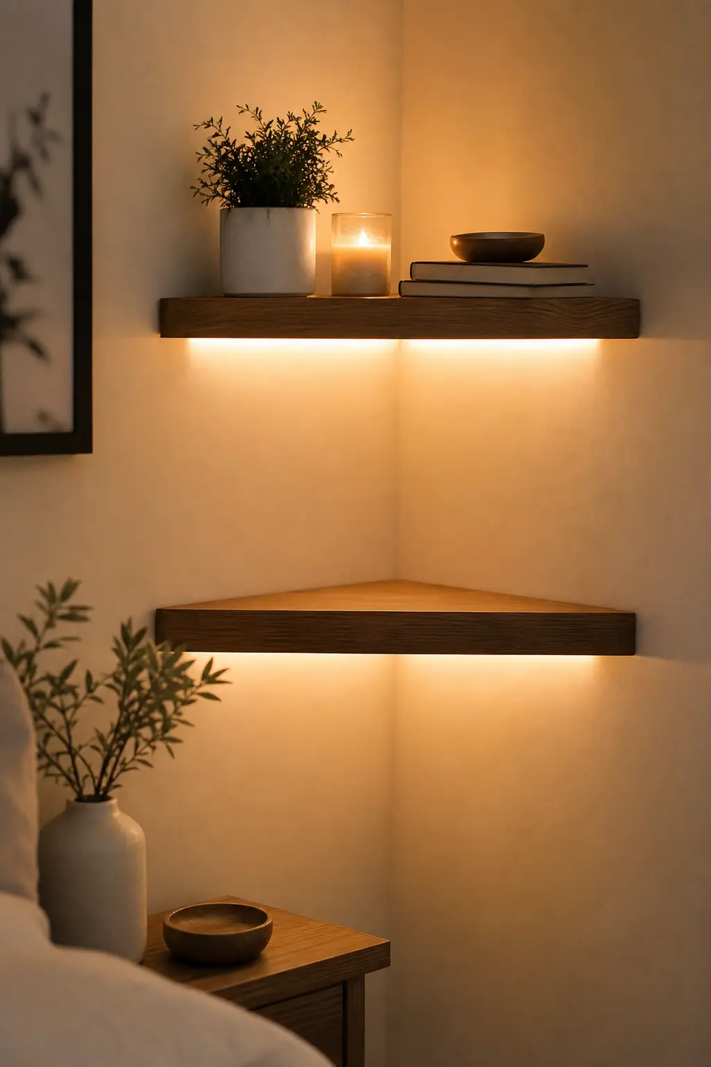Cozy Floating Corner Shelf Ideas