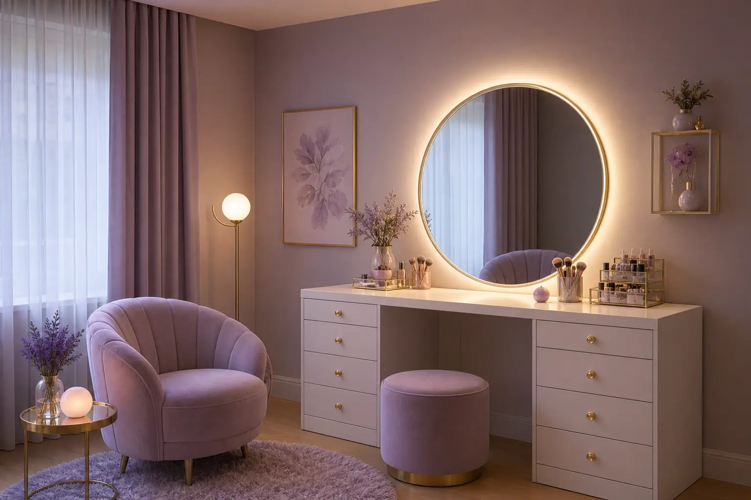 Lavender Vanity Room Ideas