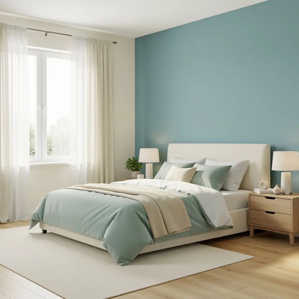 Teal Blue and Cream Bedroom Ideas