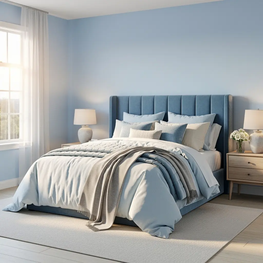 Dreamy Light Blue Bedroom Aesthetic