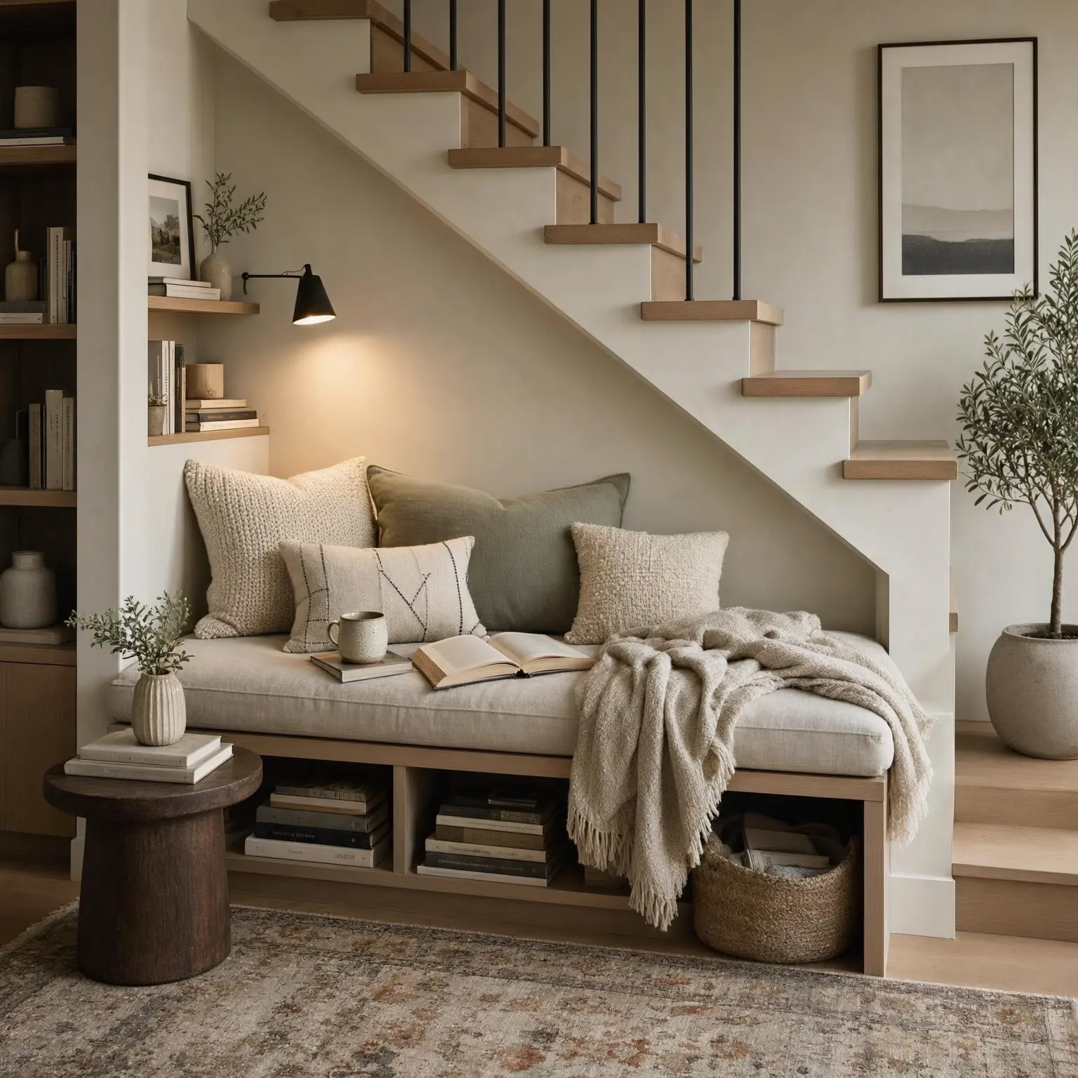 Modern Under Stairs Reading Nook Ideas