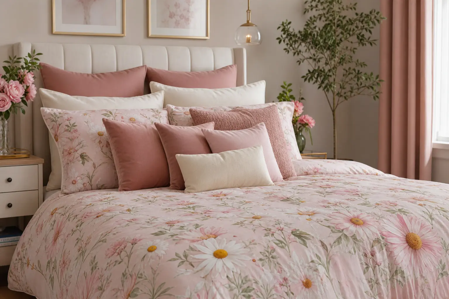 Pink Daisy Floral Bedsheet Ideas