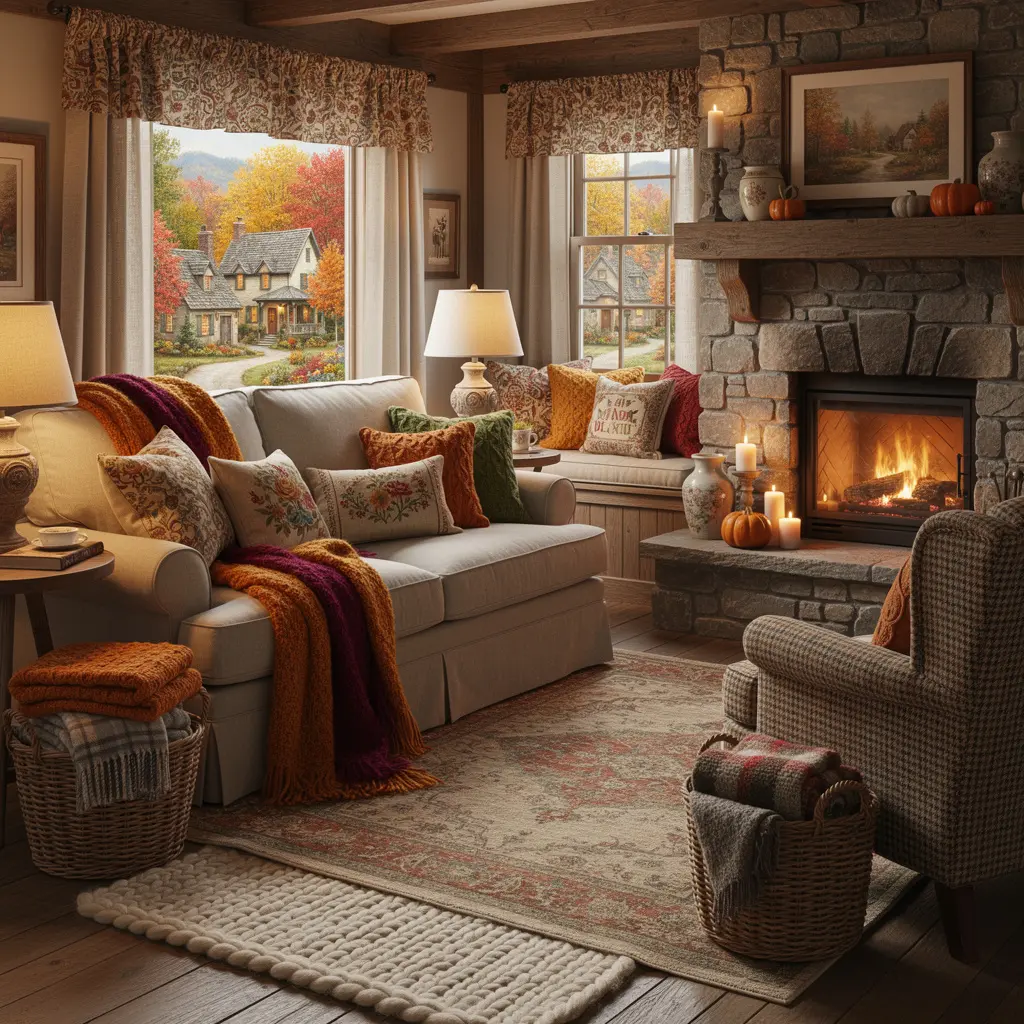 Cozy Fall Village Home Decor