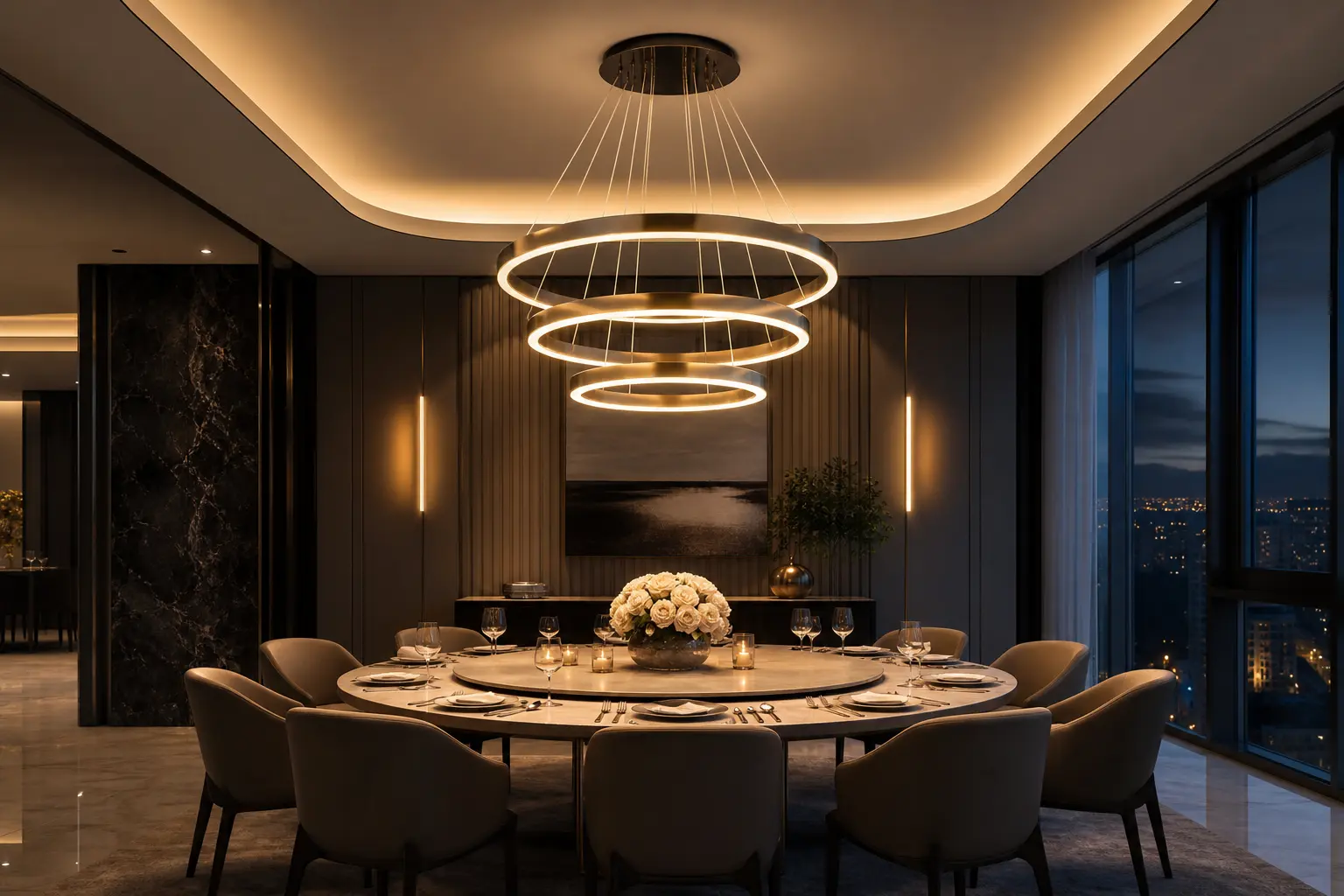 Modern LED Ring Chandelier Ideas