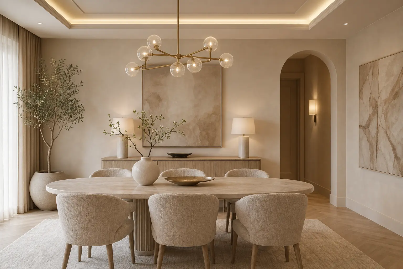 Modern Beige Dining Room Ideas