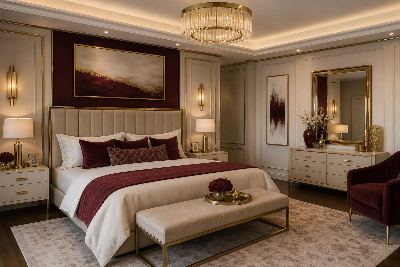 Modern Luxury Bedroom Design Ideas with Warm White