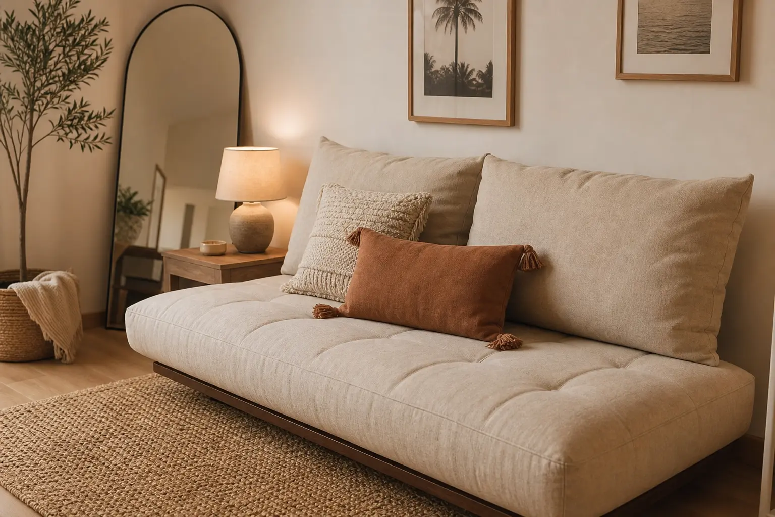 Beige Couch Bed Ideas for Small Spaces