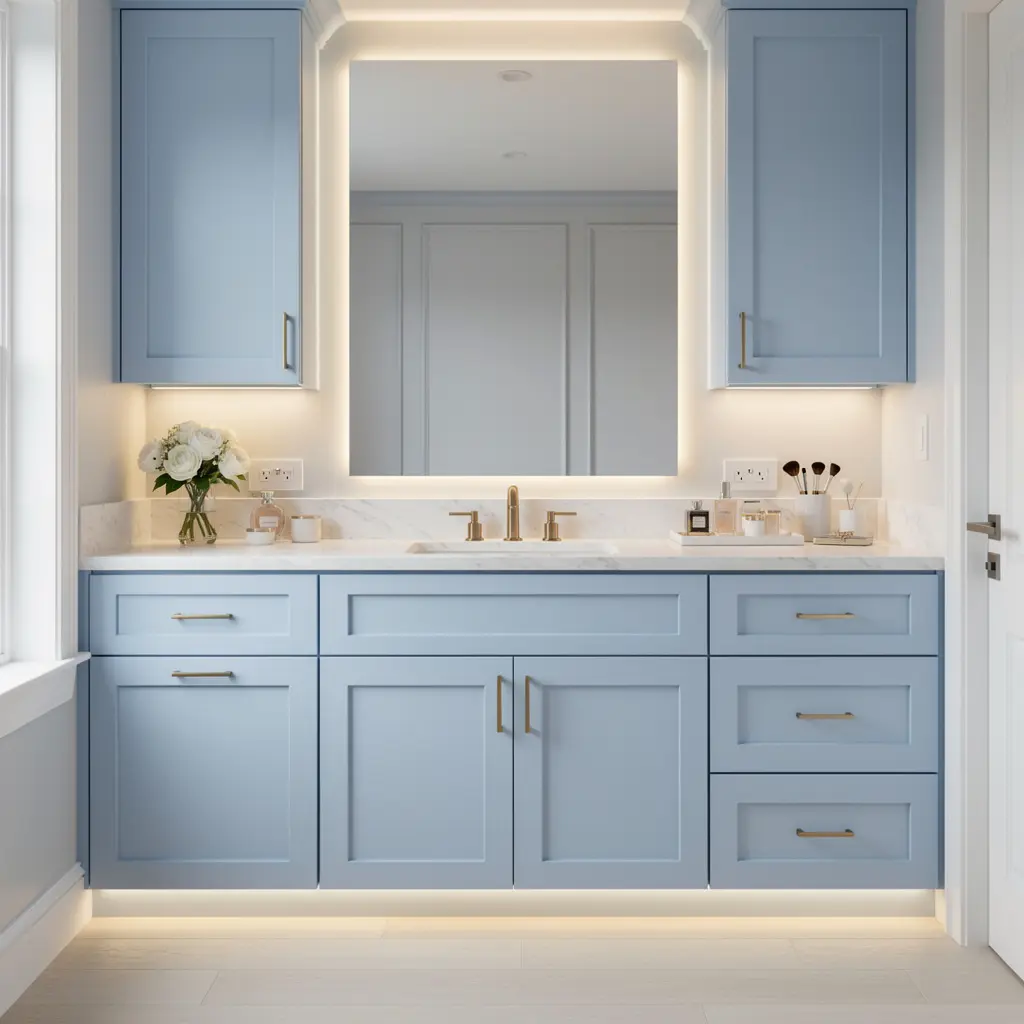 Sky Blue Luxury Vanity Room Ideas
