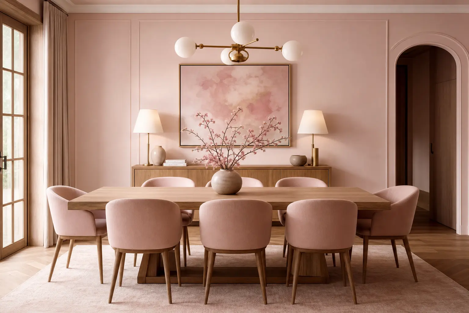 Blush Pink Dining Room Decor Ideas