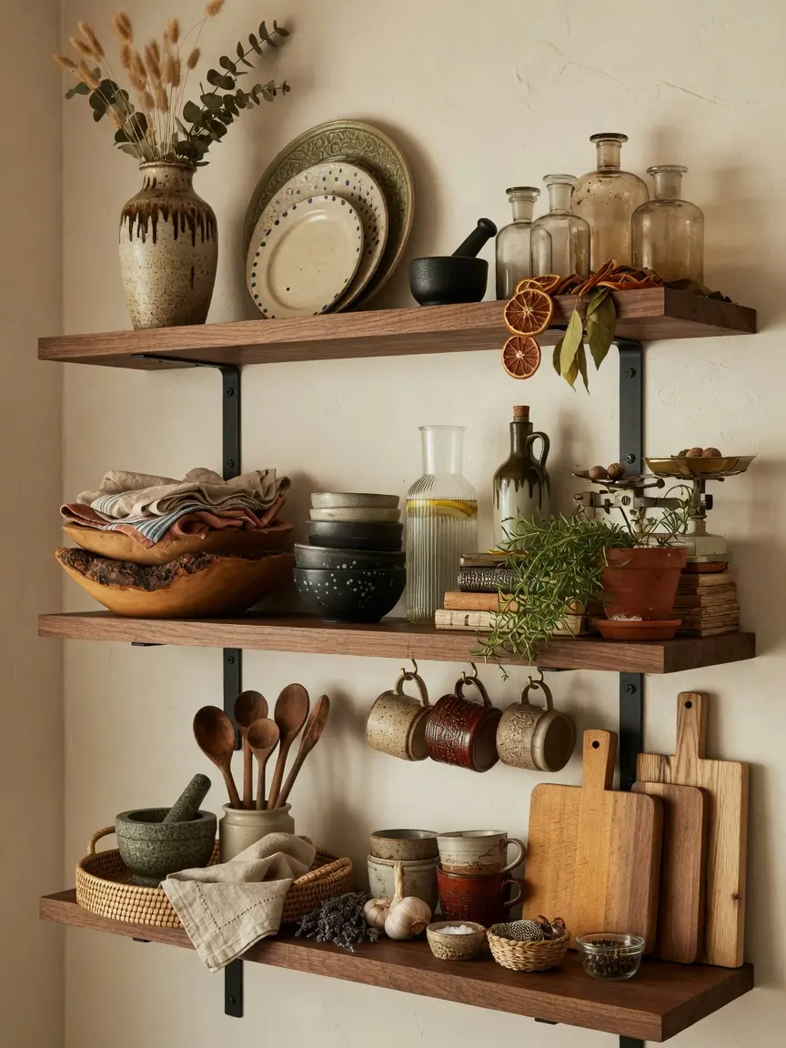 Curated Kitchen Open Shelving