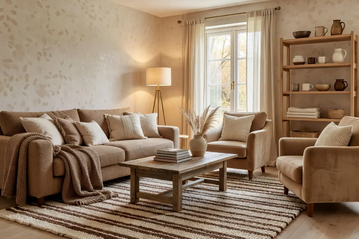 Cozy Brown and Cream Living Room Decor Ideas