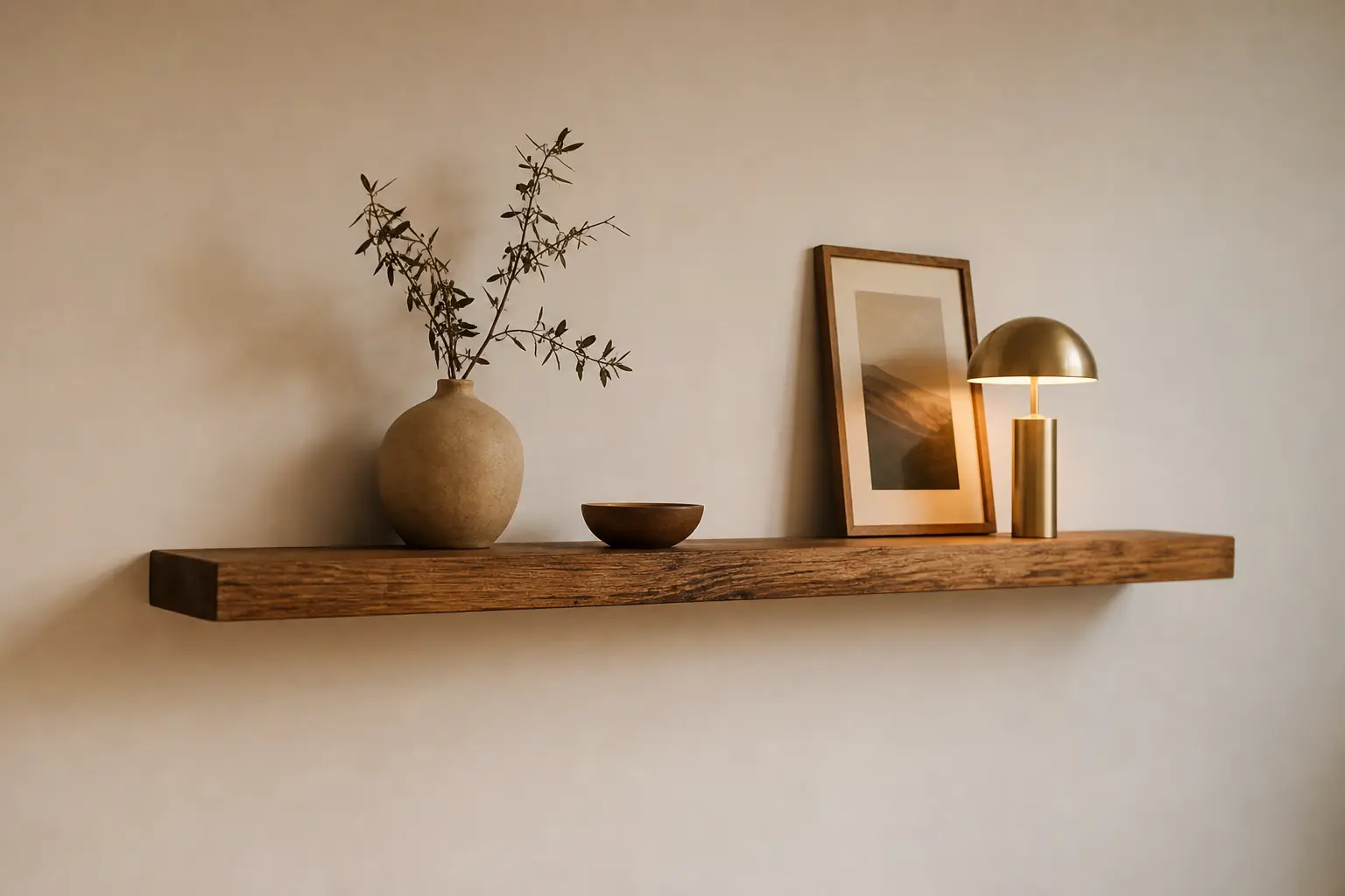 Aesthetic Warm Lit Floating Shelf Ideas