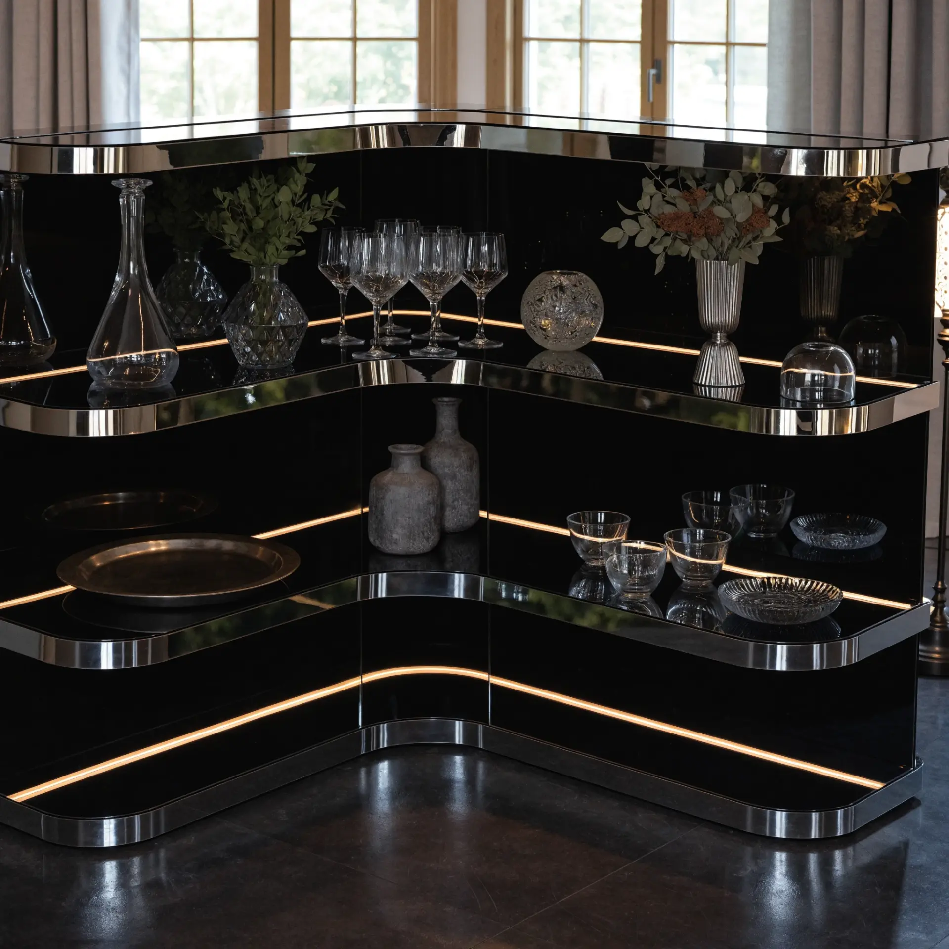 Black Corner Floating Shelf Ideas