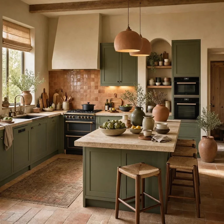 Earthy Modern Olive Green & Terracotta Kitchen Ideas