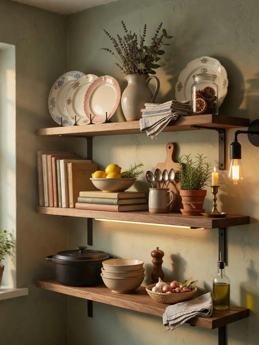 Curated Kitchen Open Shelving