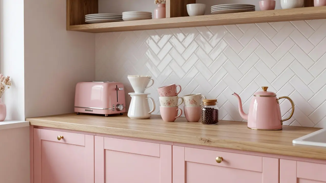 Cute Pink Kitchen Decor
