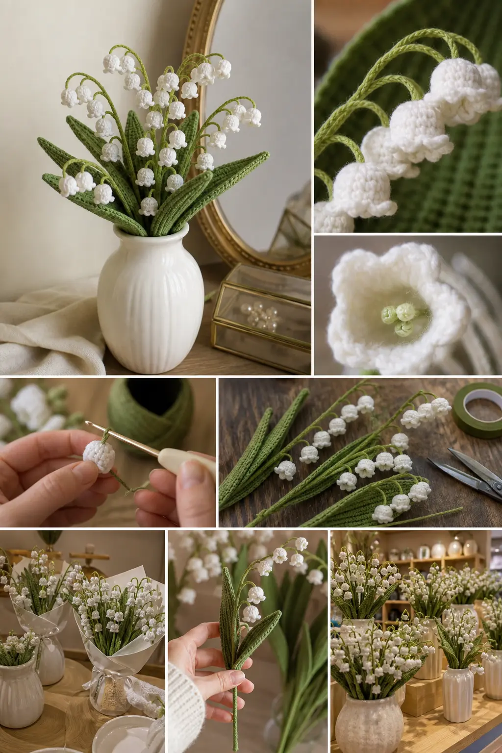 Everlasting Bloom Crochet Lily of the Valley Decor