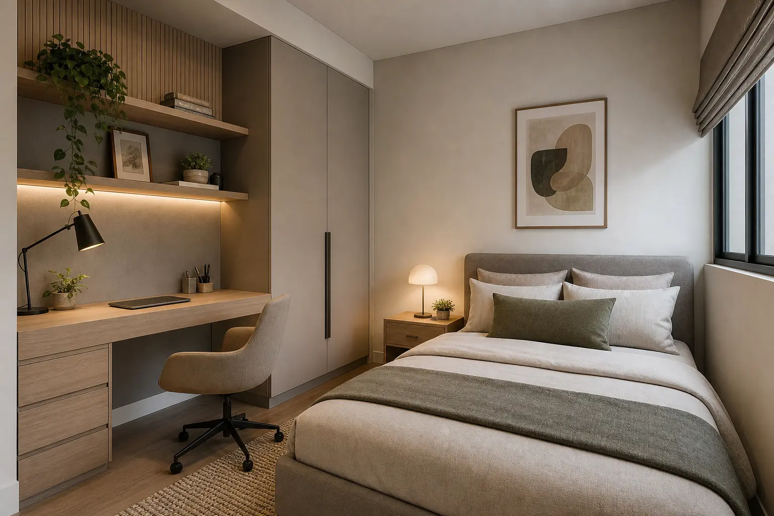 Small Bedroom with Workspace Ideas