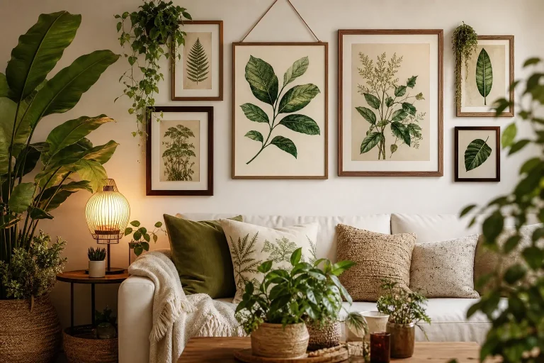 Boho Green Botanical Wall Art Ideas