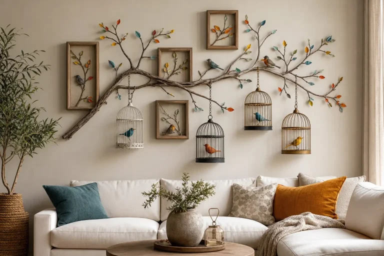 Colorful Tree Branch Wall Decor Ideas