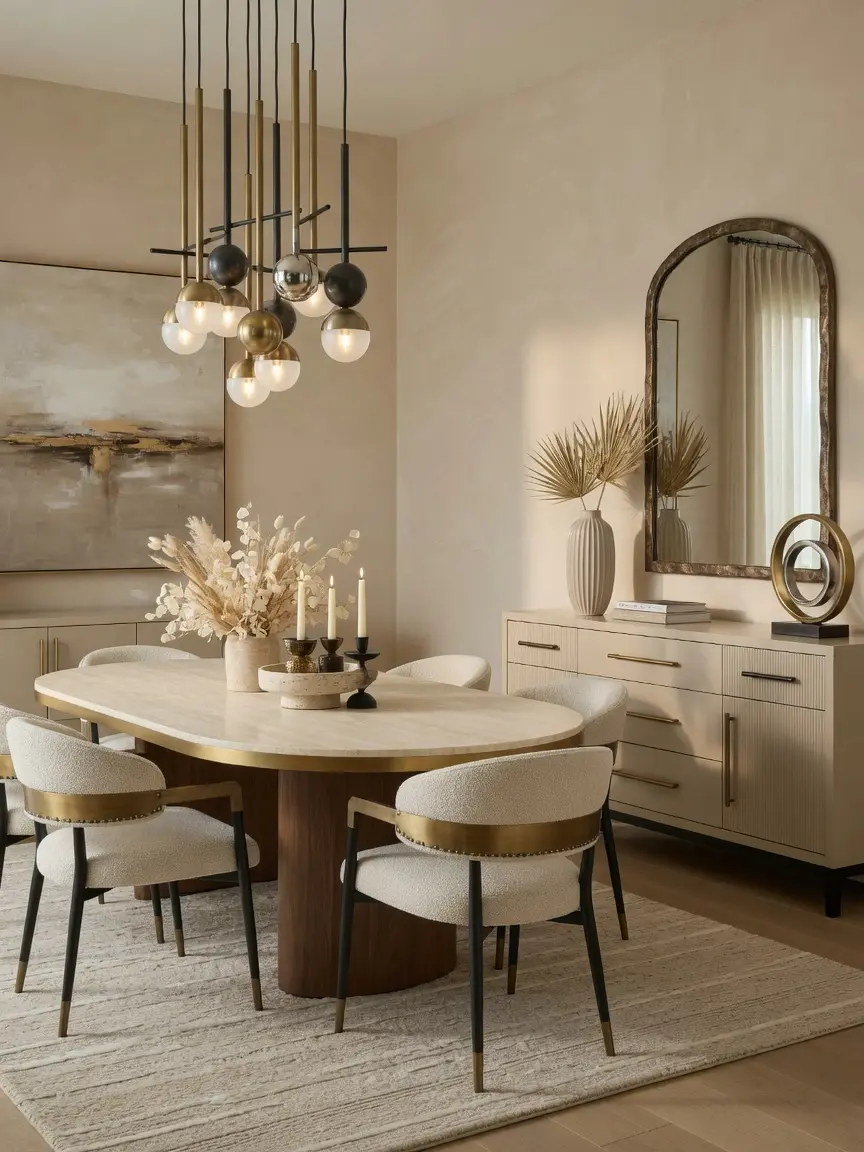Modern Beige Dining Room Ideas