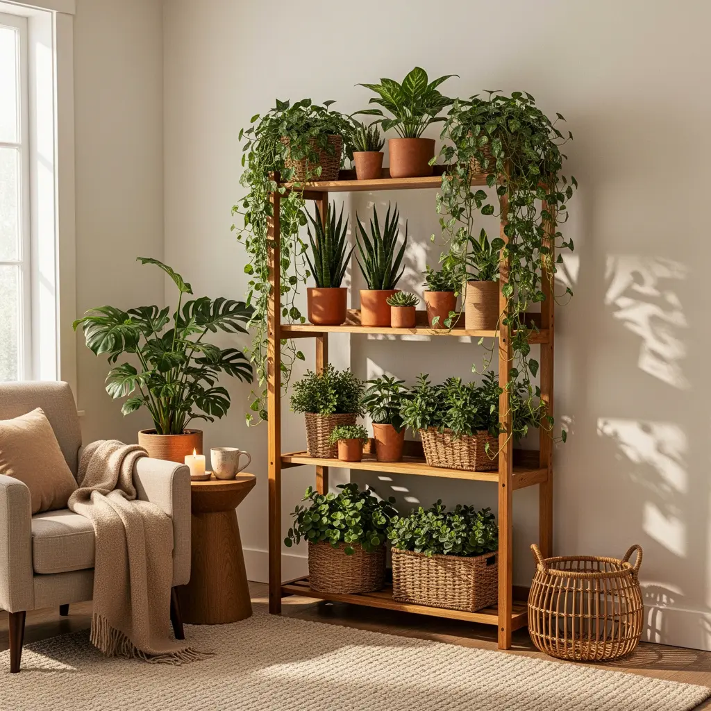 Cozy Corner Plant Shelf
