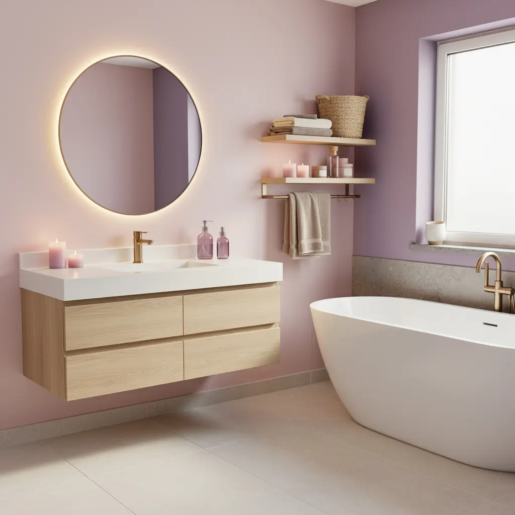 Pink and Purple Cozy Bathroom Aesthetic Ideas