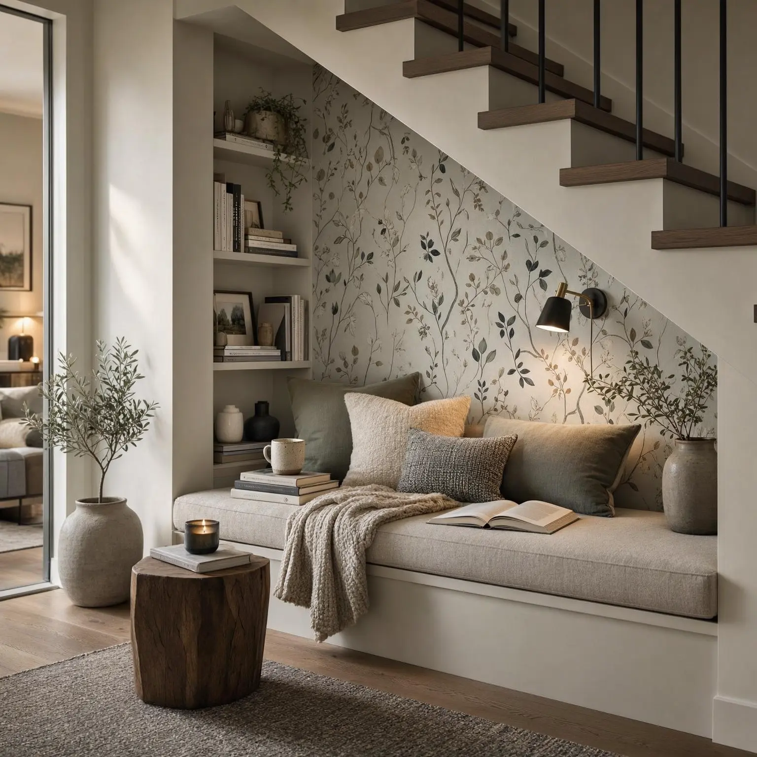 Modern Under Stairs Reading Nook Ideas