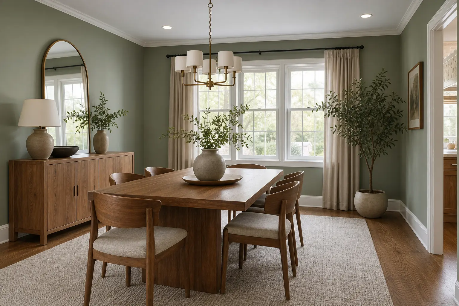 Modern Sage Green Dining Room Makeover Ideas