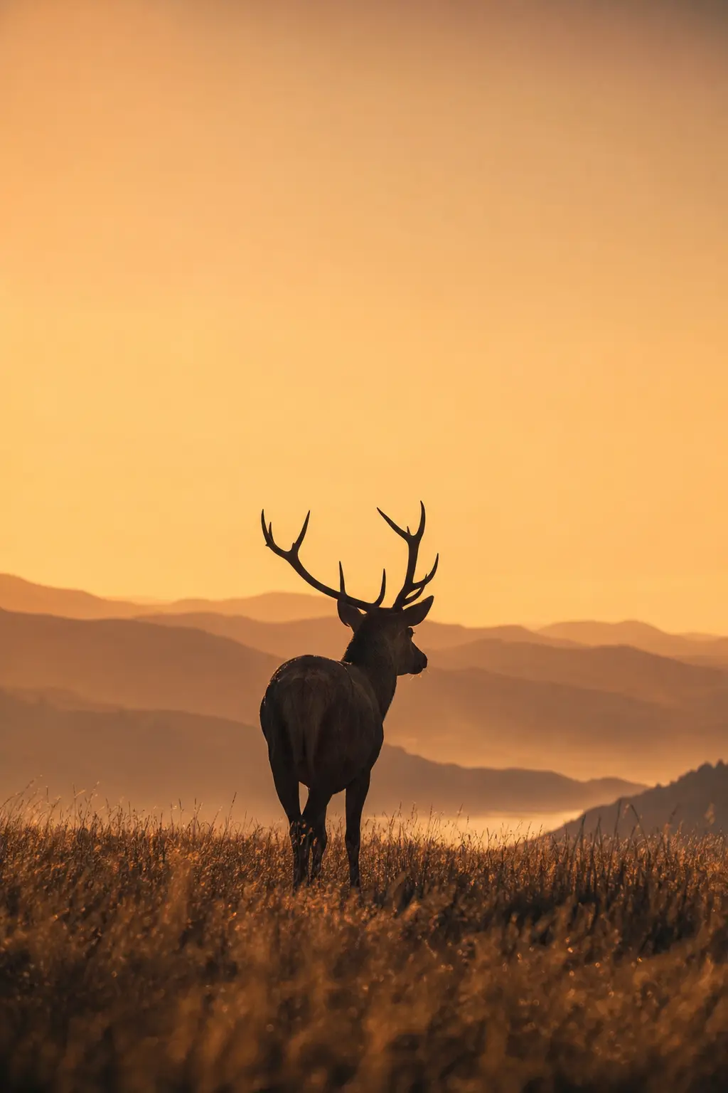 Golden Hour Stag Minimalist Nature Wall Art Ideas