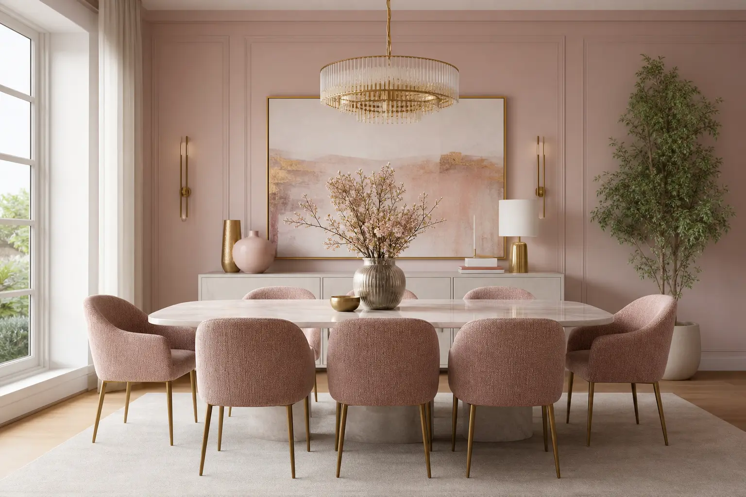 Blush Pink Dining Room Decor Ideas