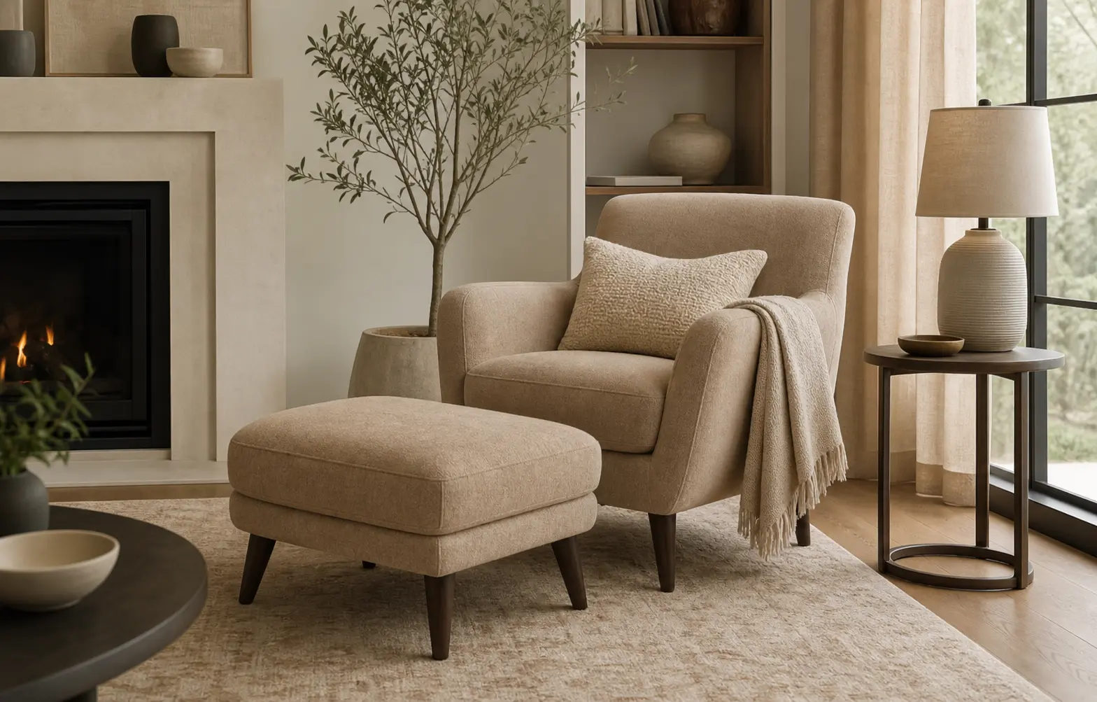 Modern Accent Chair with Ottoman Ideas