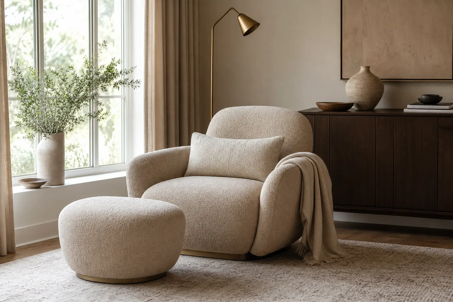 Modern Accent Chair with Ottoman Ideas