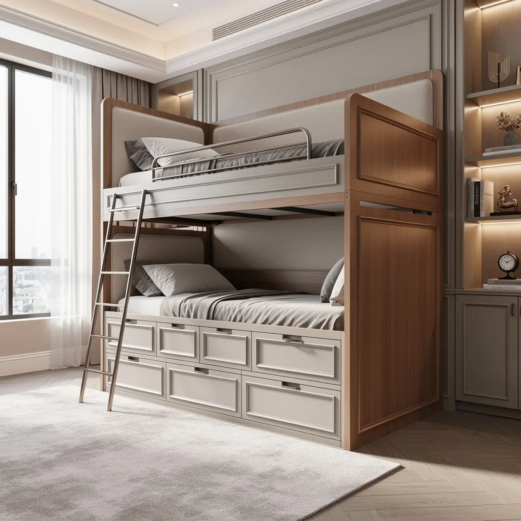 Luxury Space-Saving Bunk Bed with Storage