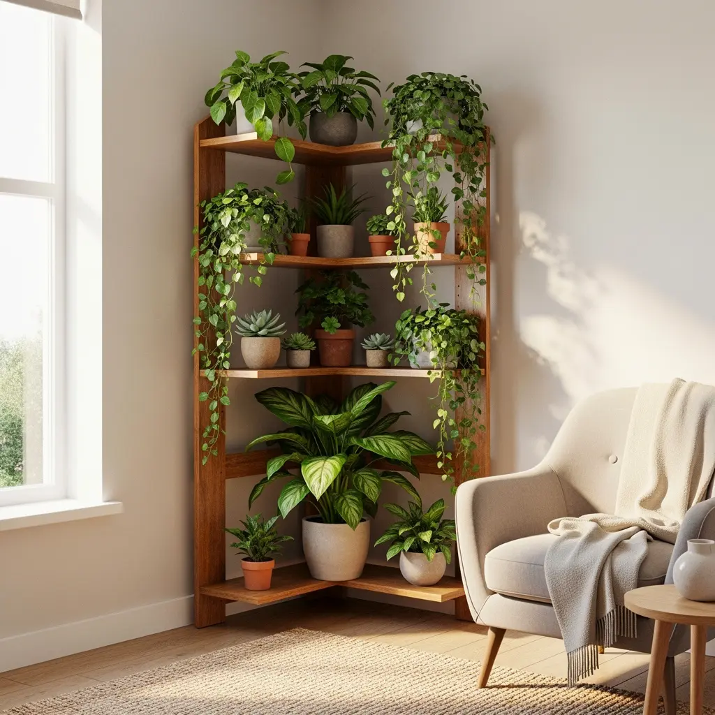 Cozy Corner Plant Shelf