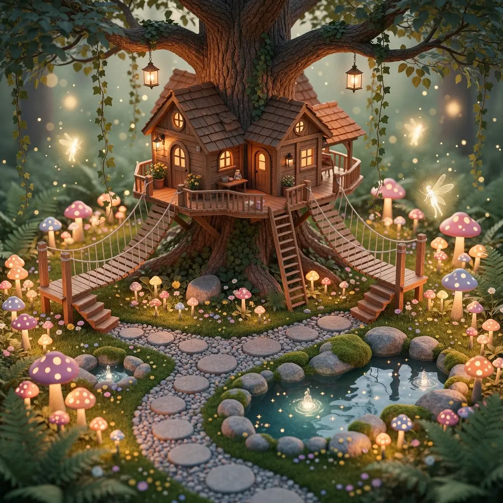 Magical Treehouse and Fairy Garden